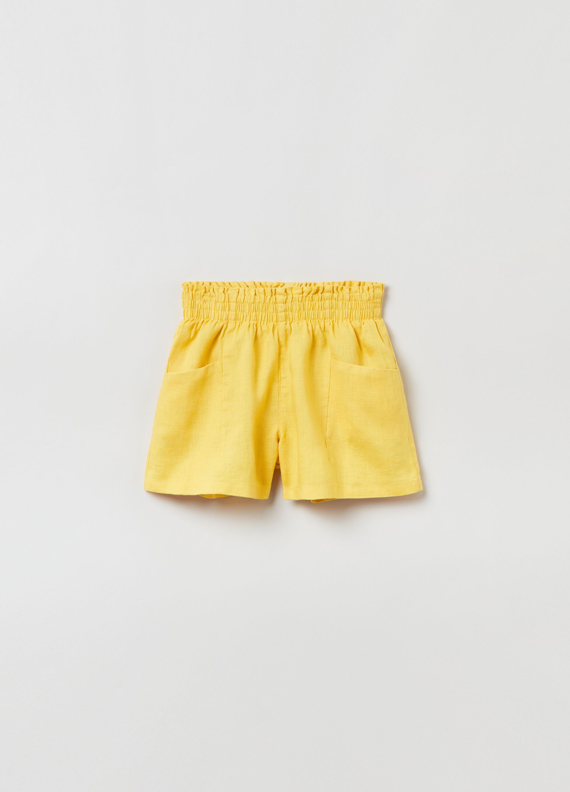Shorts in lino con tasche_0