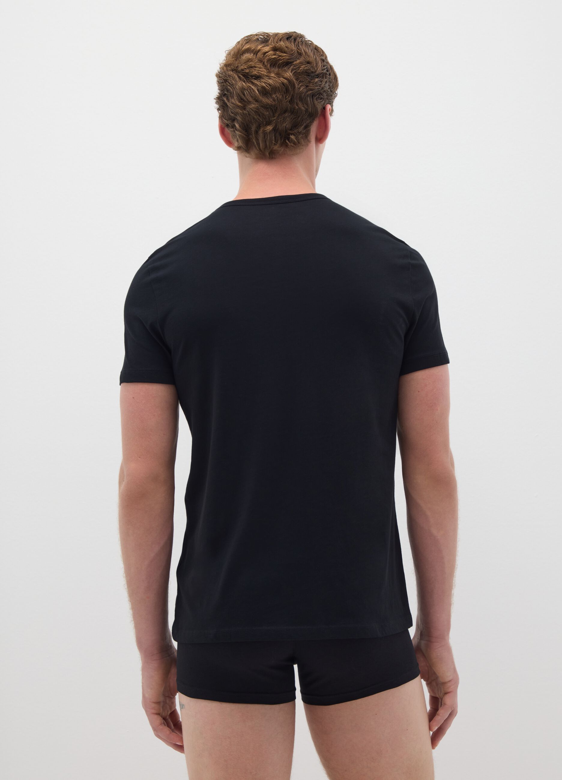 Men's pure cotton black regular fit t-shirt