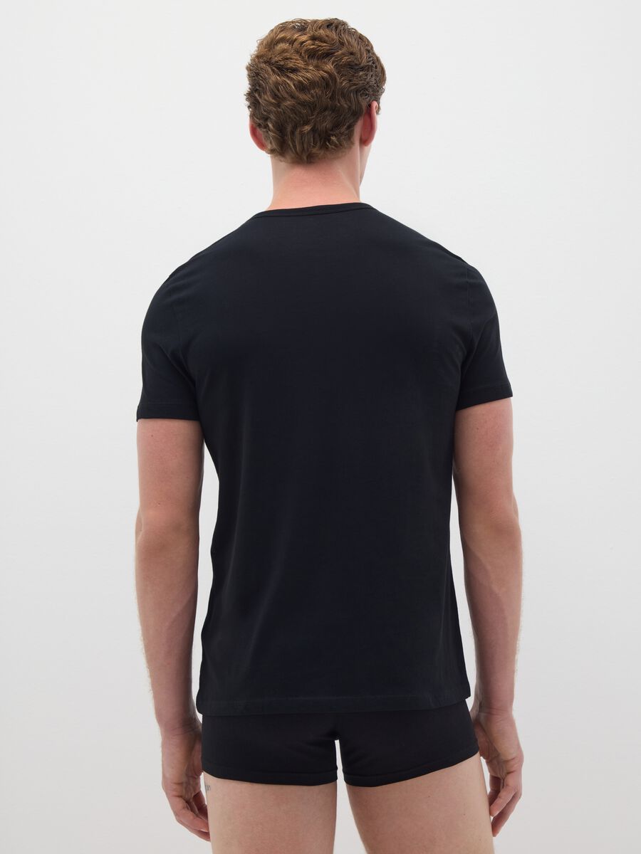 Bipack di t-shirt da uomo in puro cotone nere regular fit_3