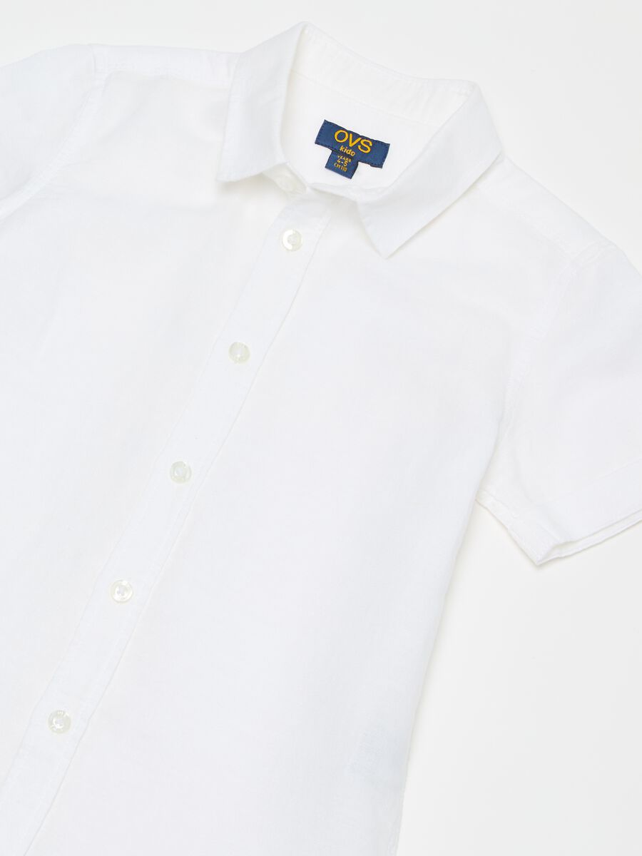 Solid colour linen and cotton shirt_2