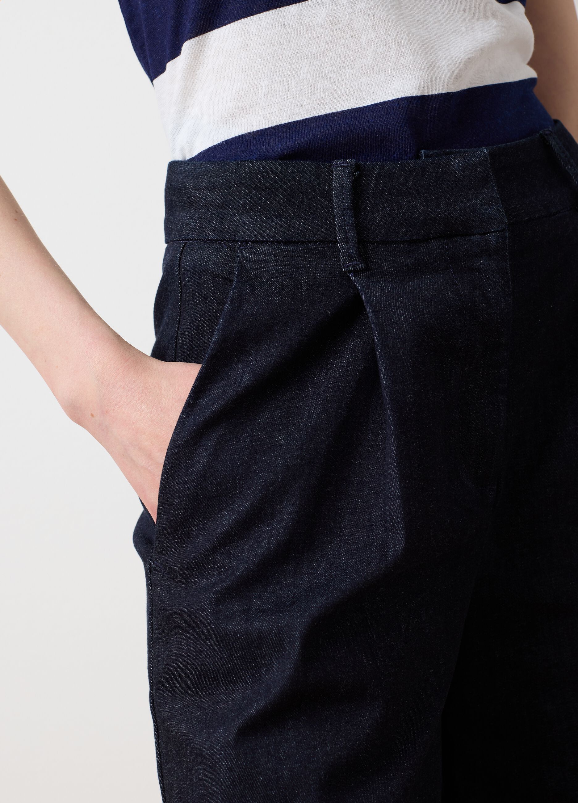 Women's Wide Leg Denim Blue Shorts