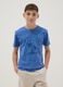 Blue short-sleeved T-shirt in pure organic cotton for boys_0