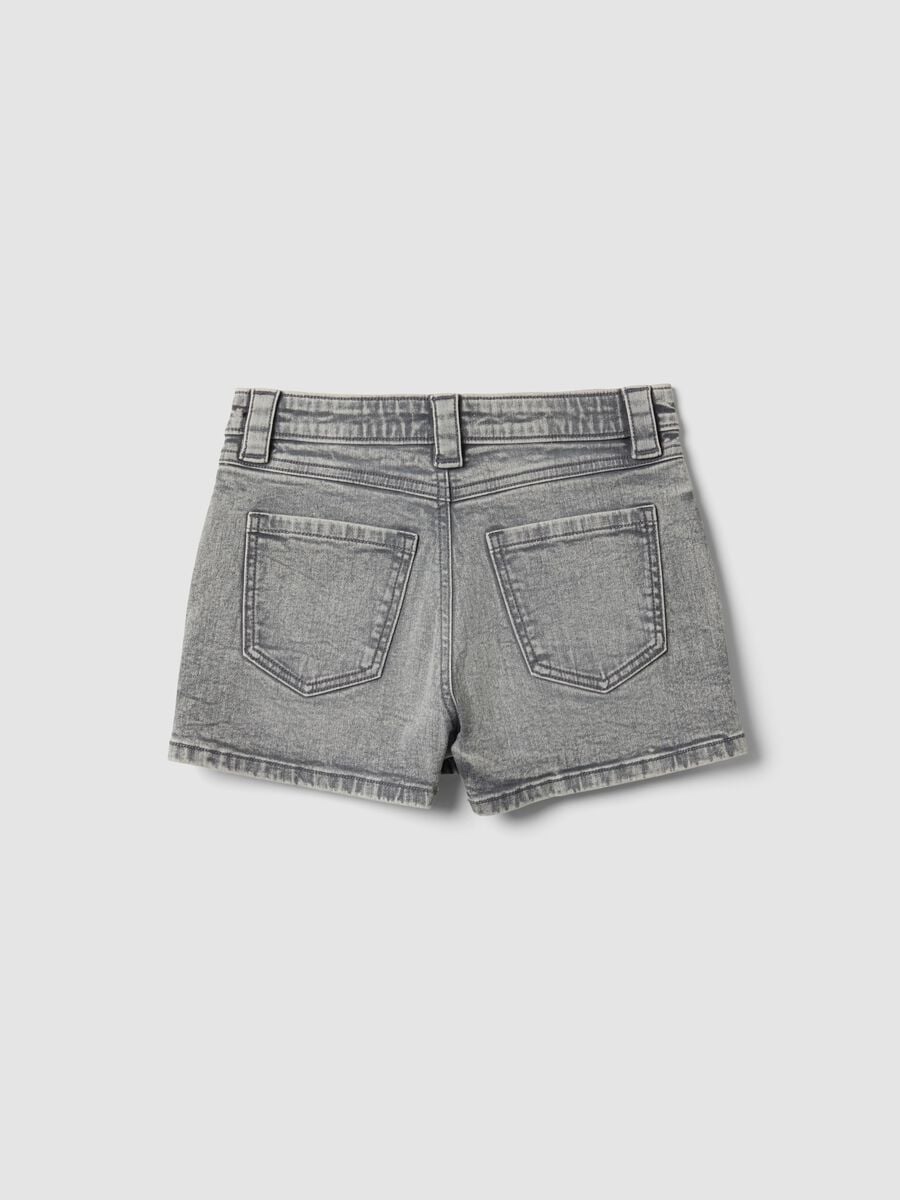 Gonna pantalone grigia in cotone elasticizzato regular fit per ragazza_1