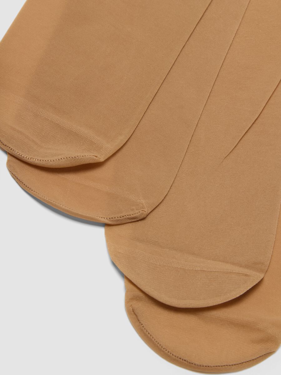 Bipack di calze velate beige in tessuto elasticizzato_2