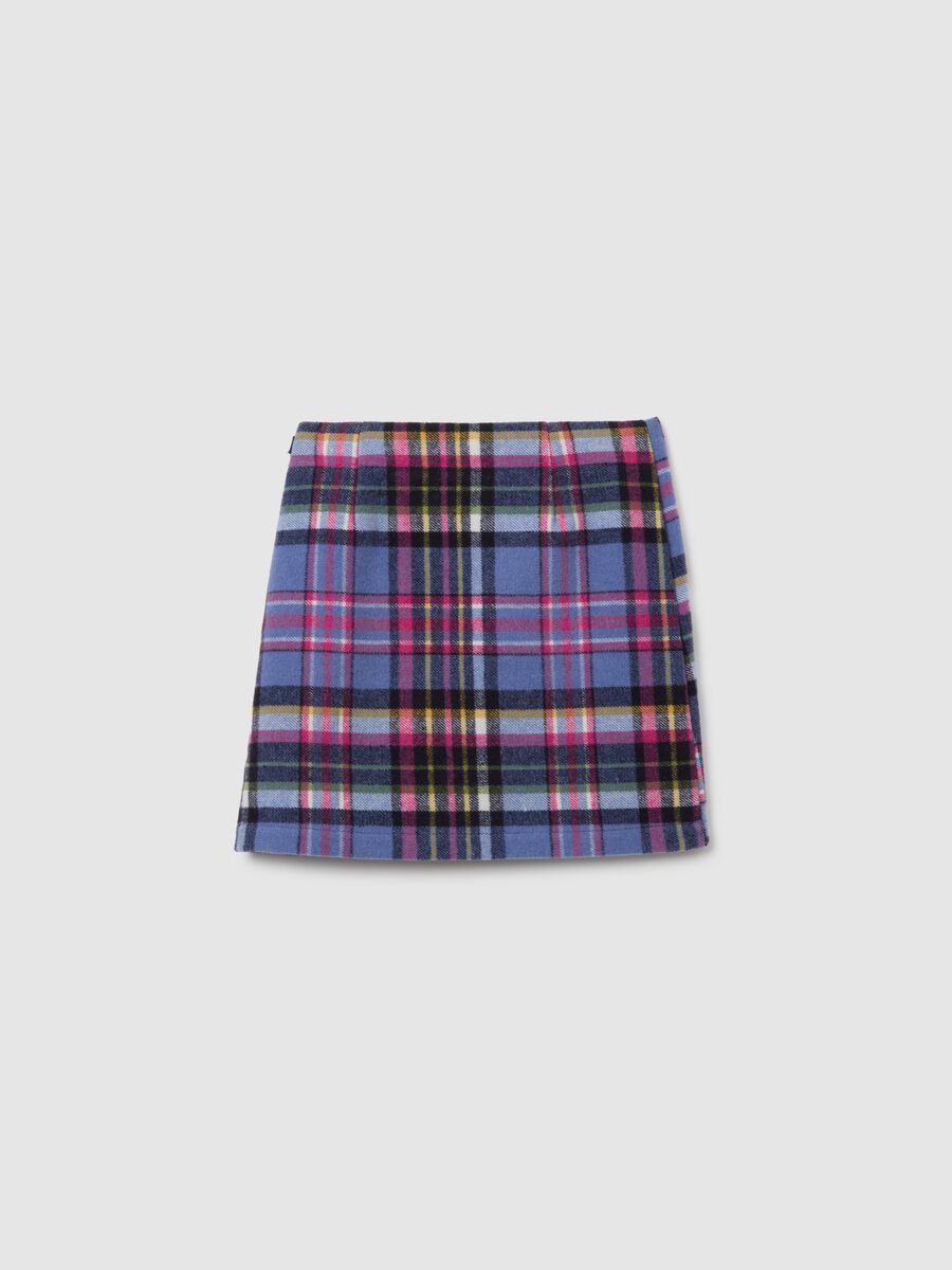 Girls' skirt in multicoloured wool blend with fringes_4