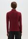 Red long sleeve turtle neck top in pure cotton regular fit_2