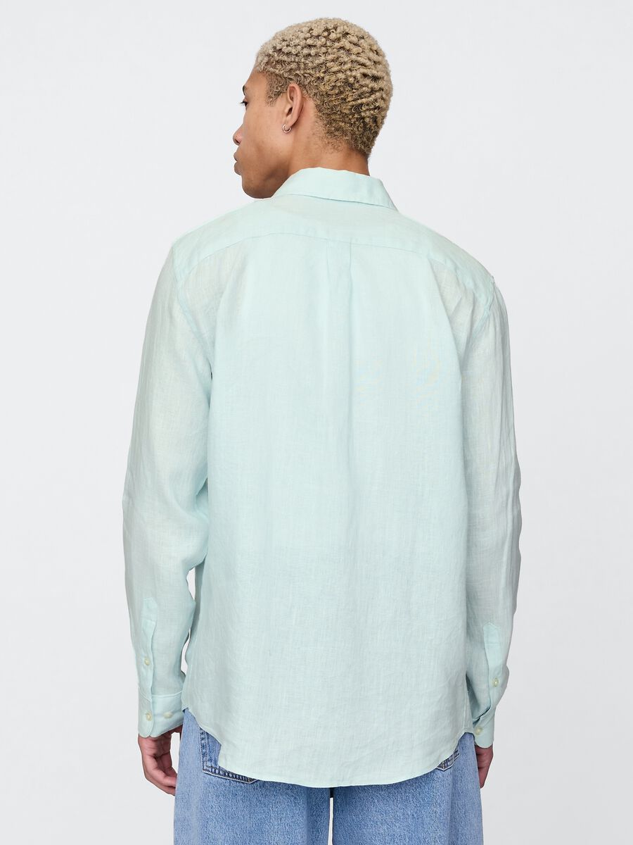 Gap Light Blue Linen Shirt_2