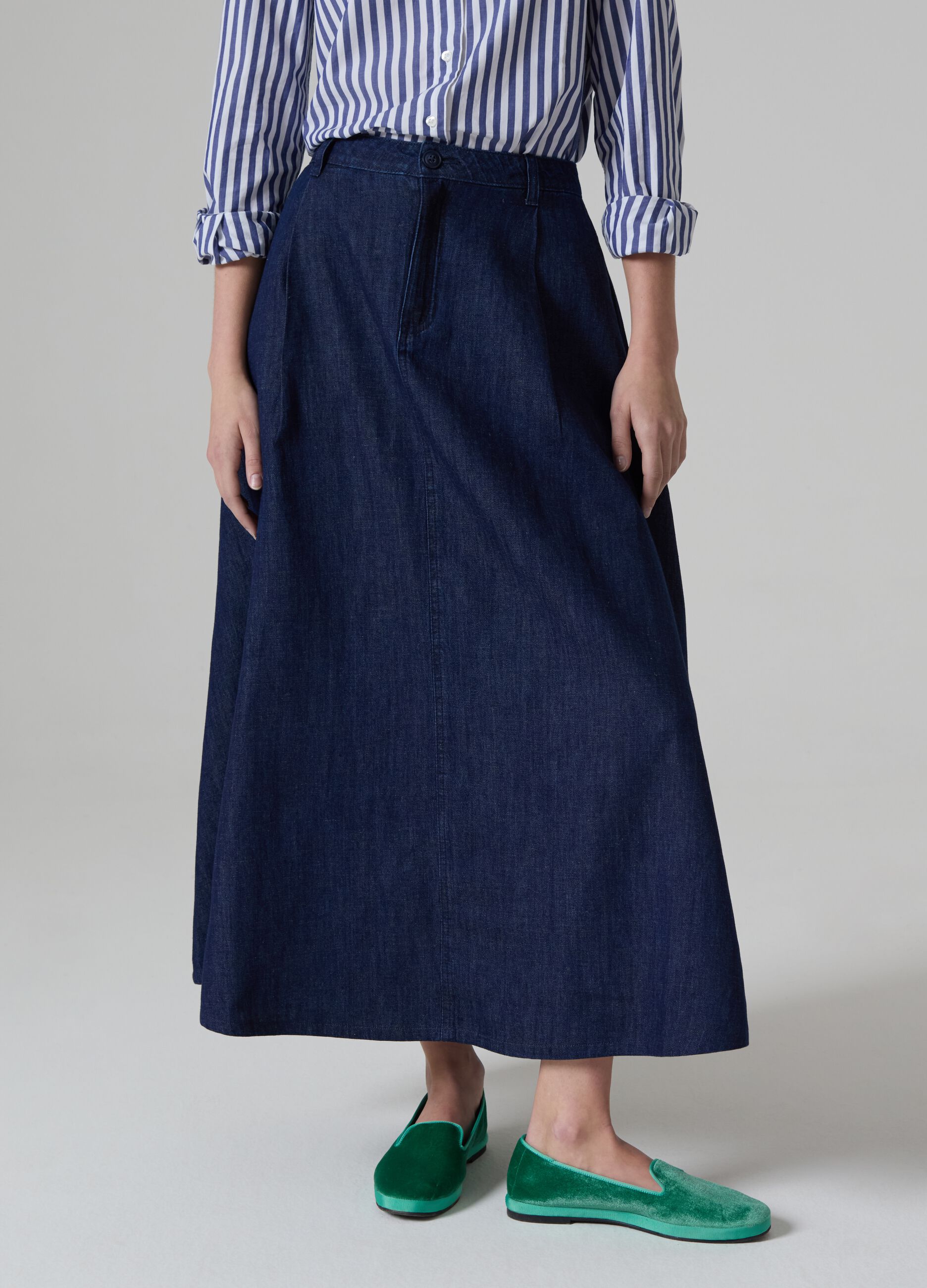 Full midi skirt in denim