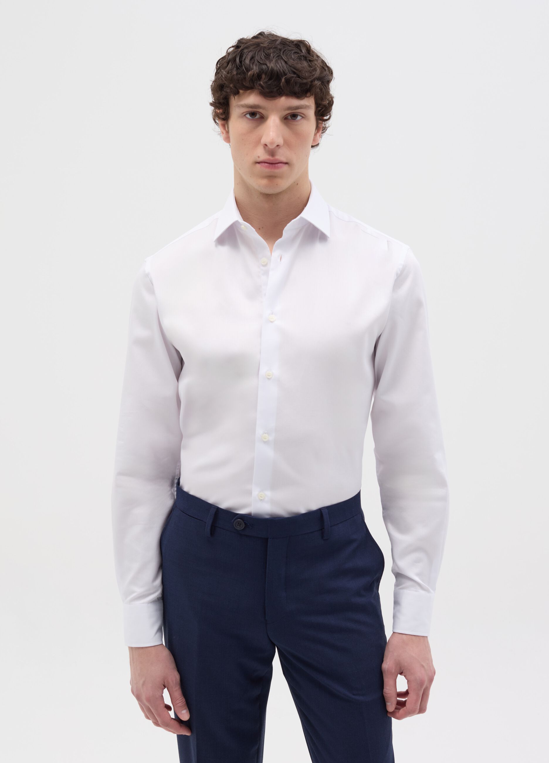 Camicia regular fit easy iron tinta unita