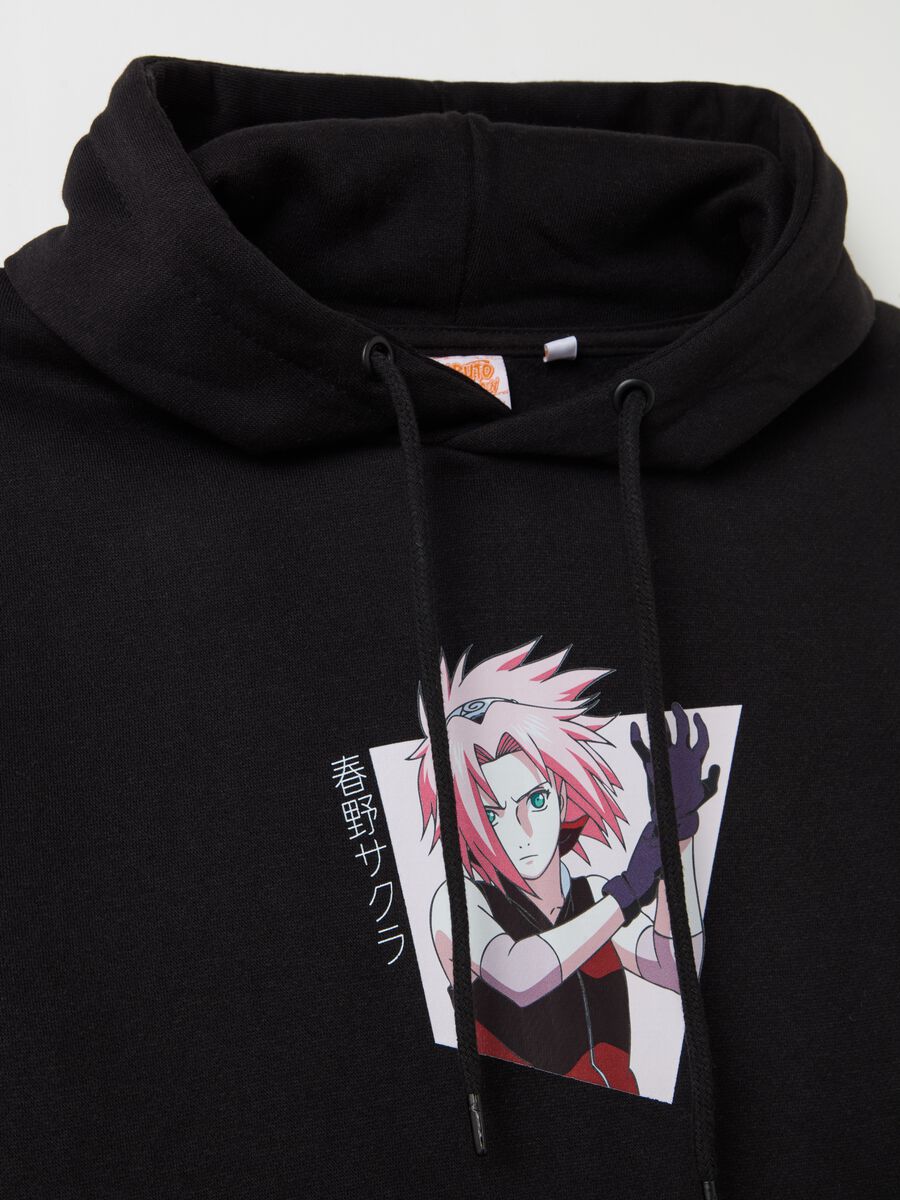 Sweatshirt with hood and Sakura print_5