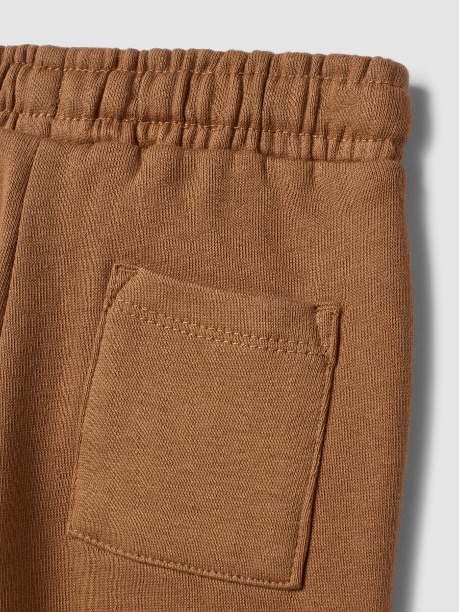 Pantaloni jogger marroni in puro cotone over fit con stampa animaletto_3