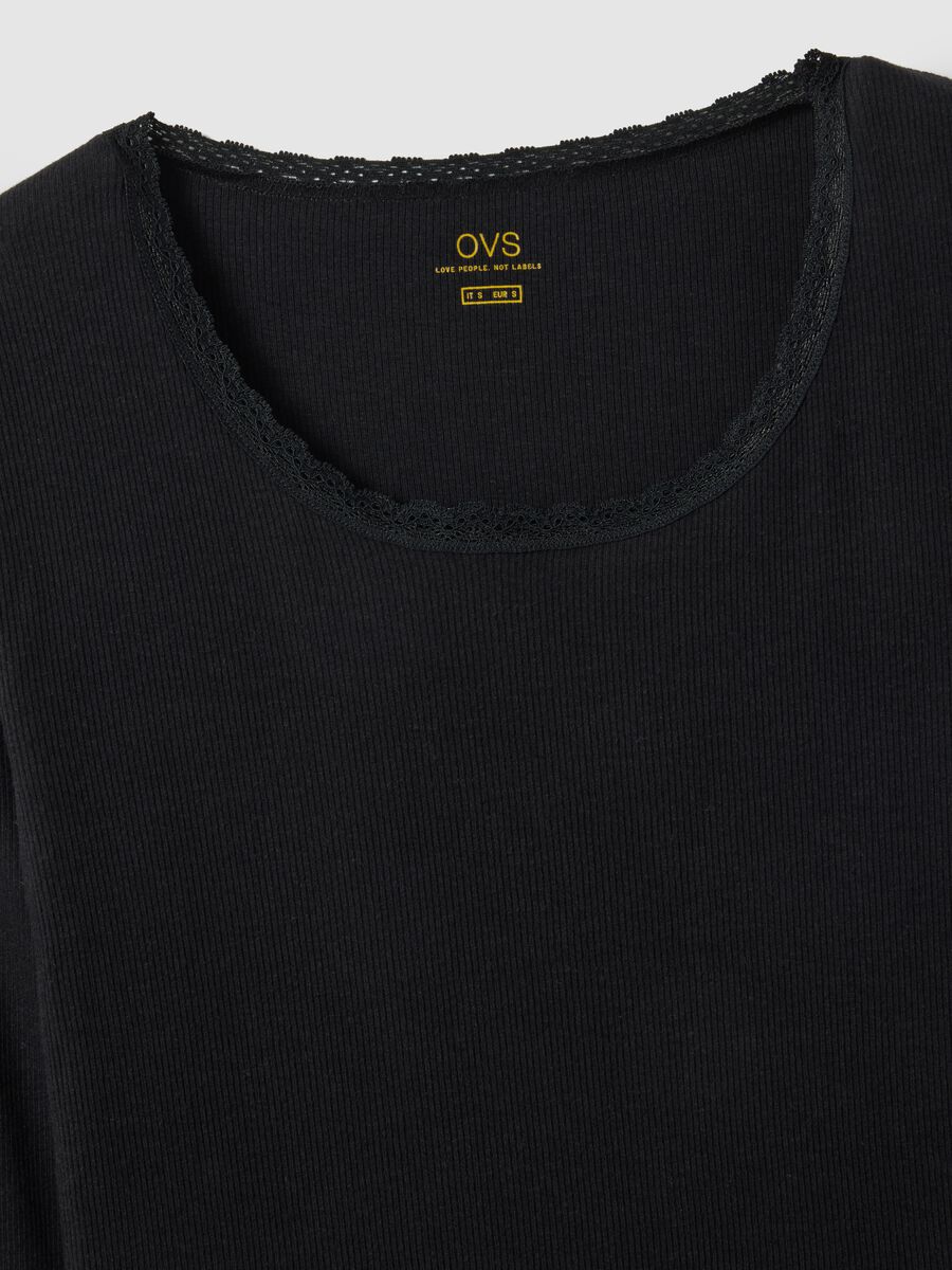 Black crew neck long sleeve mixed cotton regular fit jumper_5