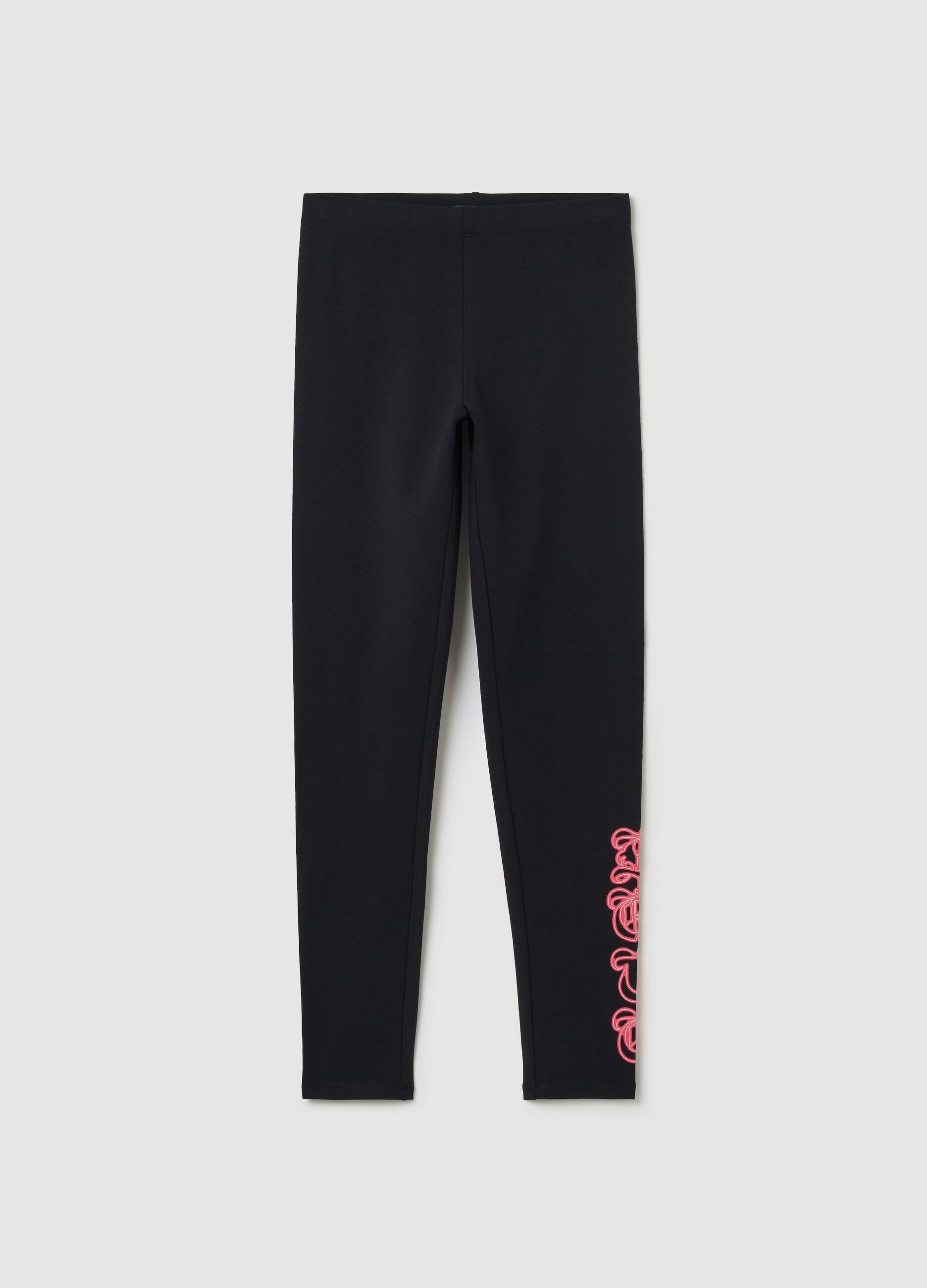 Printed stretch cotton leggings