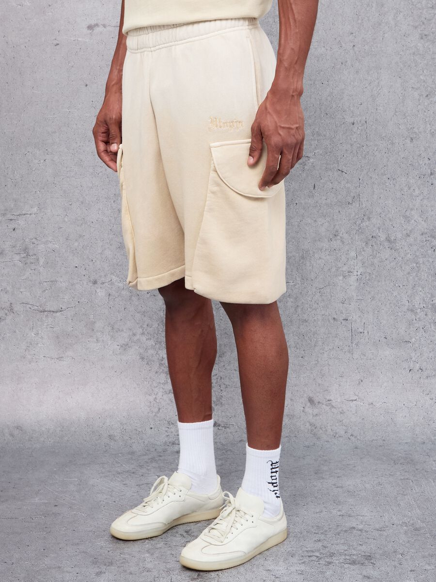Sunfaded Cargo Sweat Shorts Sand_2