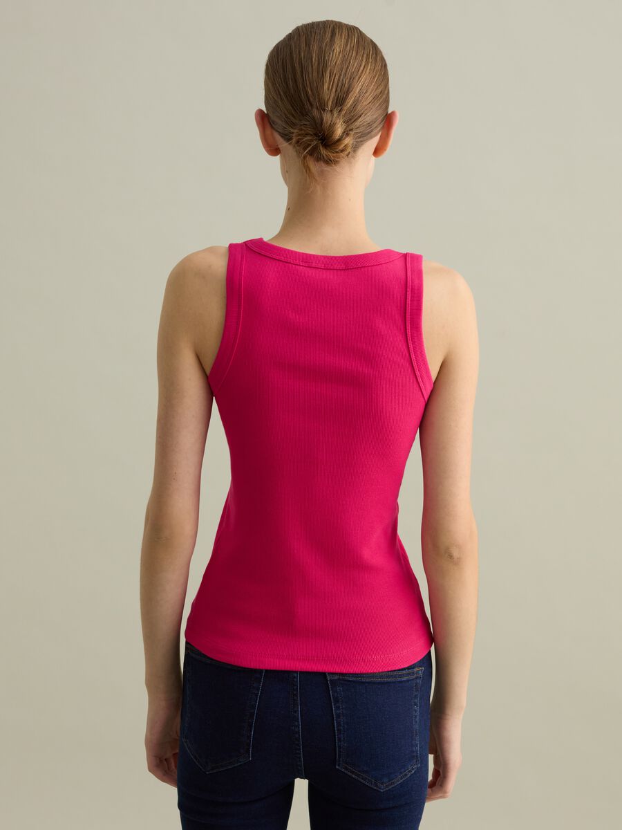 Fuchsia ribbed tank top_3