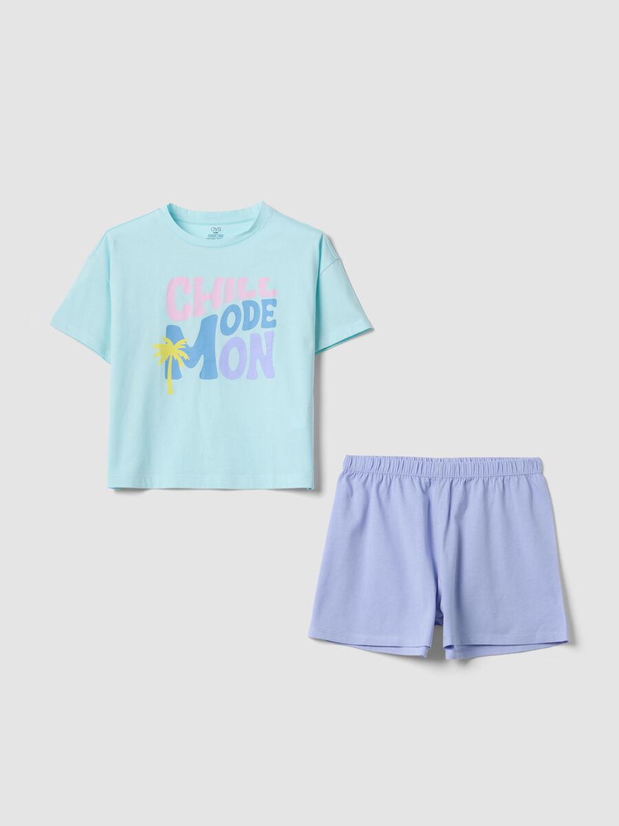 Light blue organic cotton short pyjamas_0