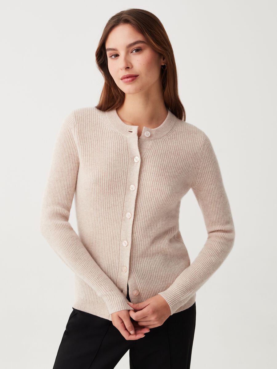 Cardigan in cashmere a coste inglesi_0