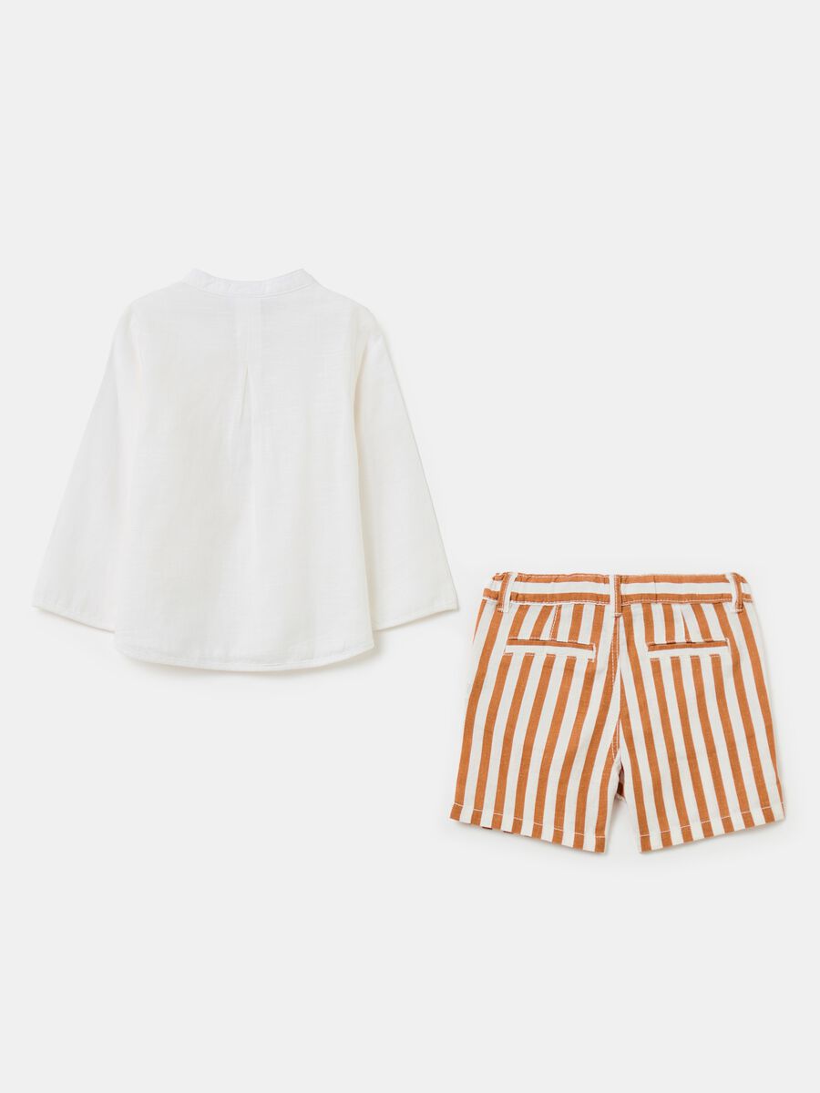 Striped Bermuda shorts and shirt set_1