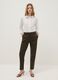 Brown stretch cotton satin trousers regular fit_0