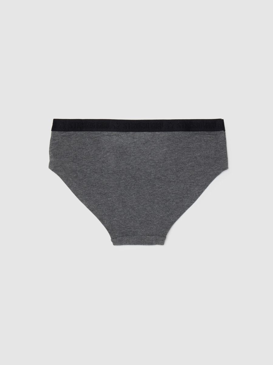 Girls' grey cotton briefs regular fit_1