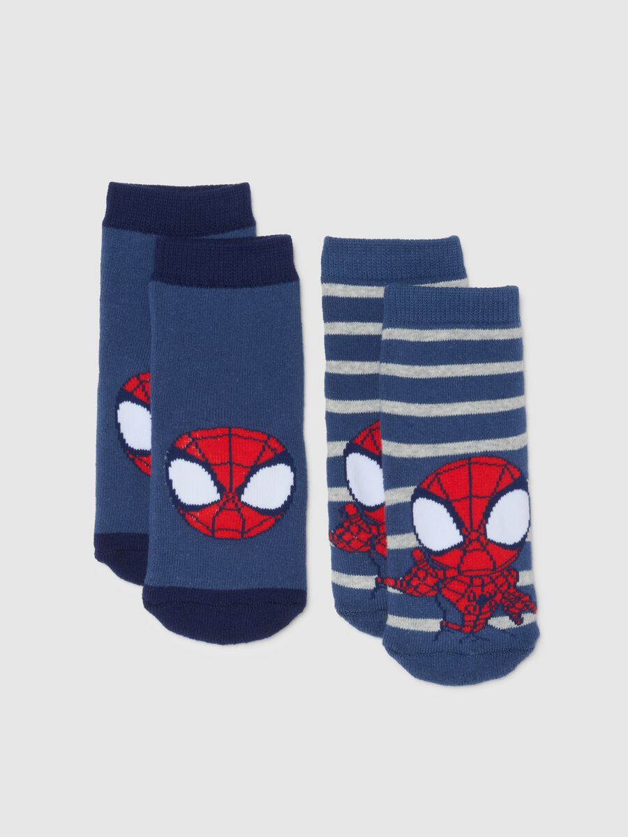 Two-pack blue non-slip socks with Spider-Man_0