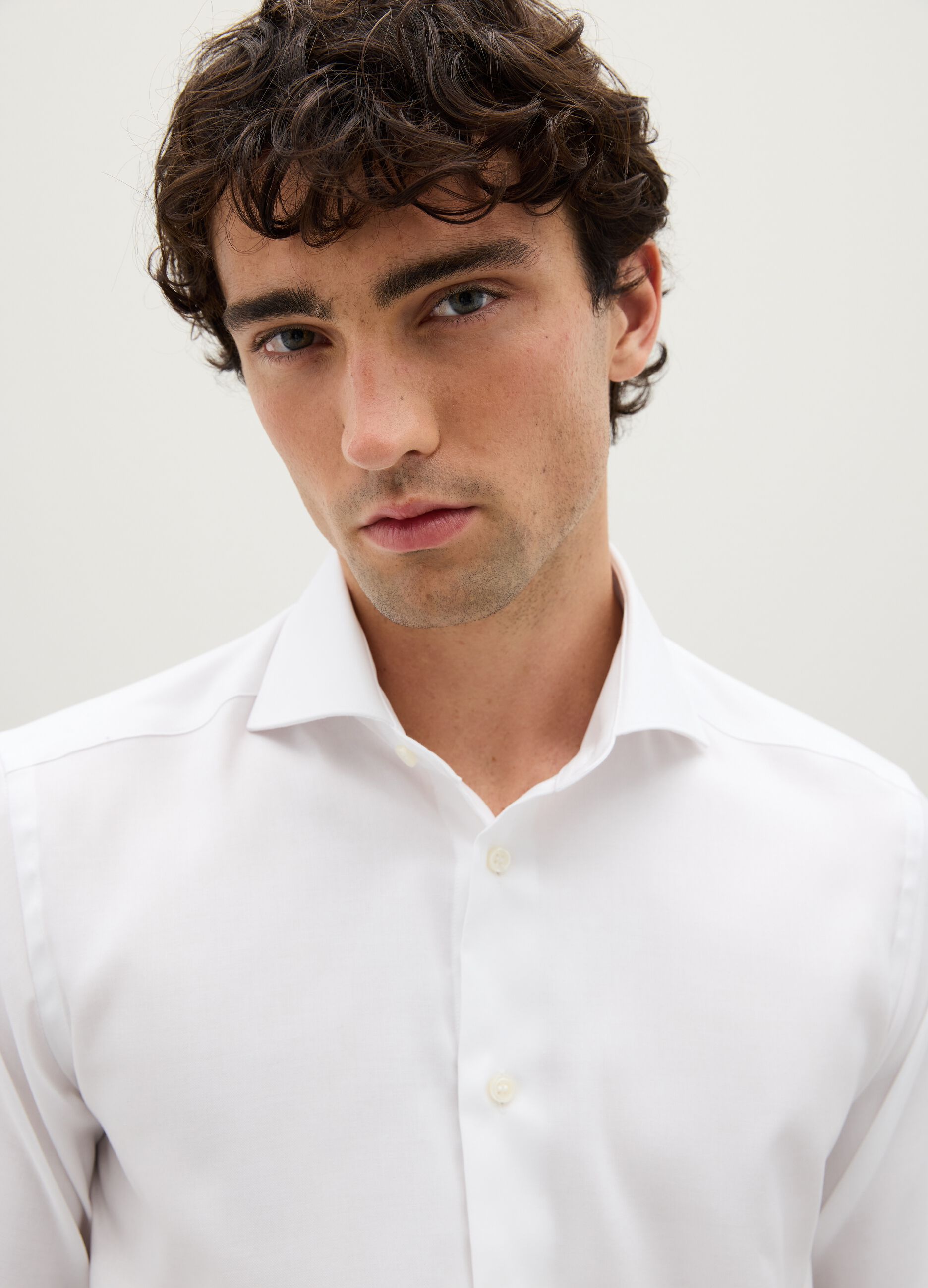 White Slim Fit Pure Cotton Shirt