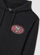 Black cotton blend hoodie with San Francisco 49ers logo_5