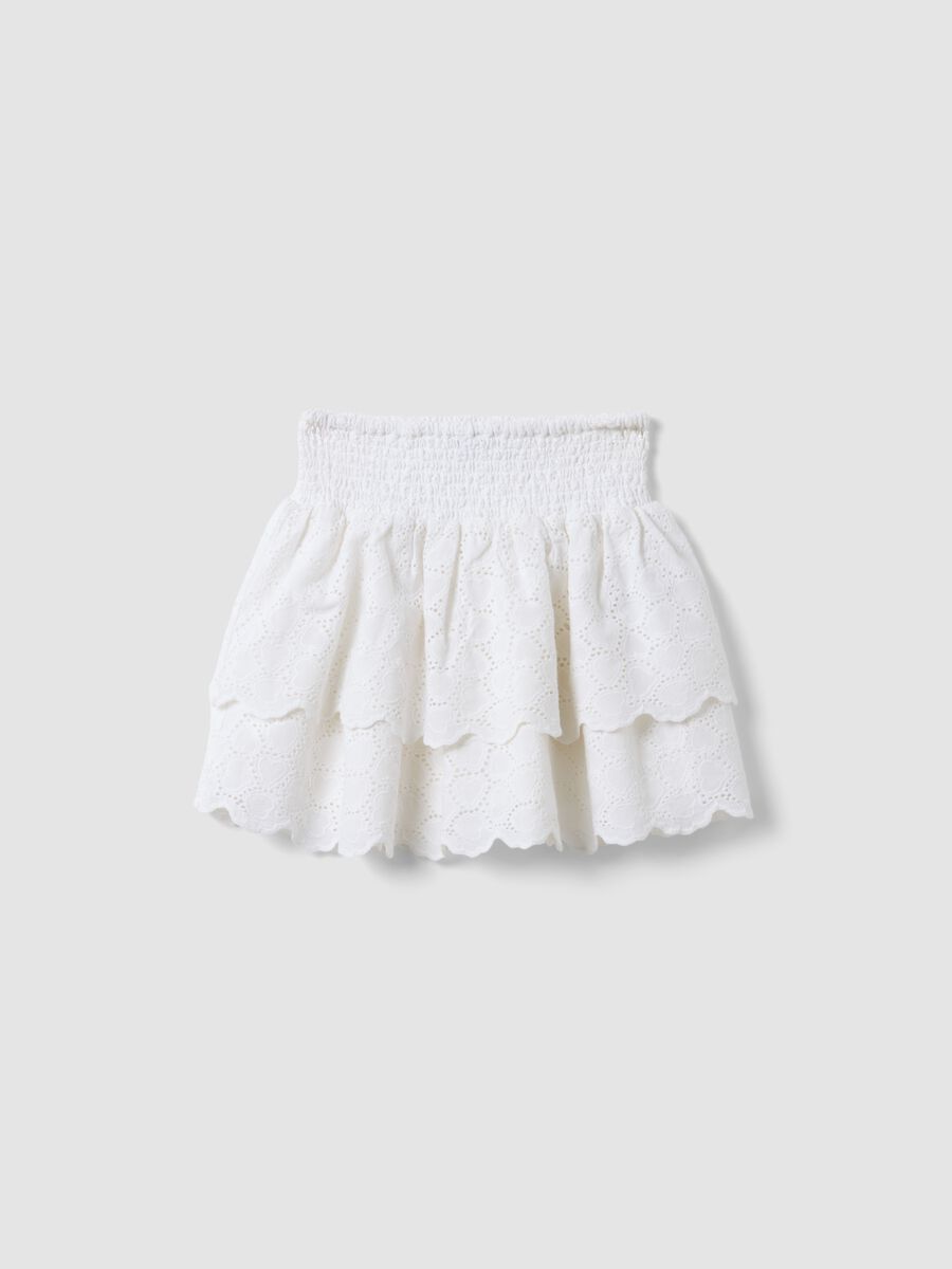 White pure cotton mini skirt_3