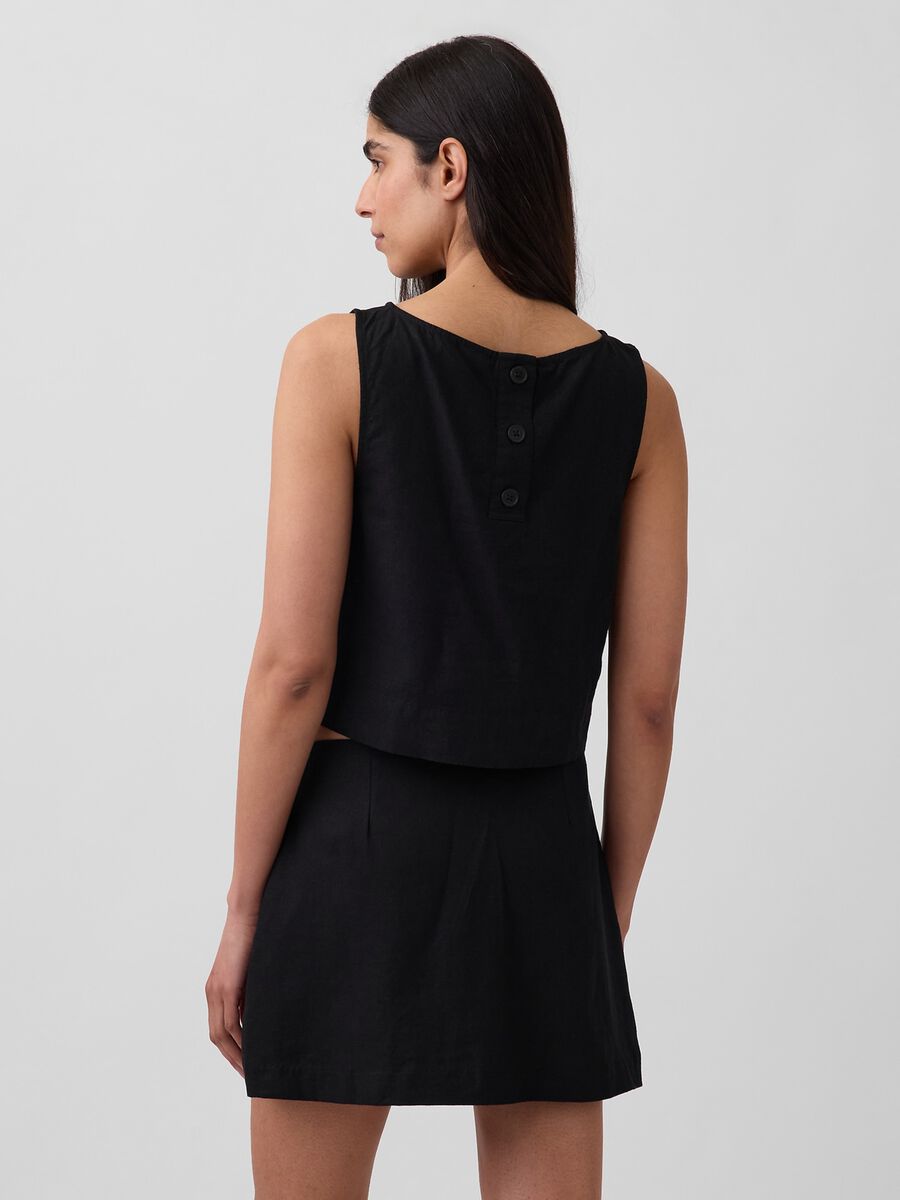 Sleeveless linen-blend top_1
