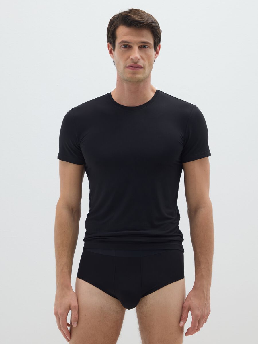 Bipack di slip neri in modal elasticizzato_0