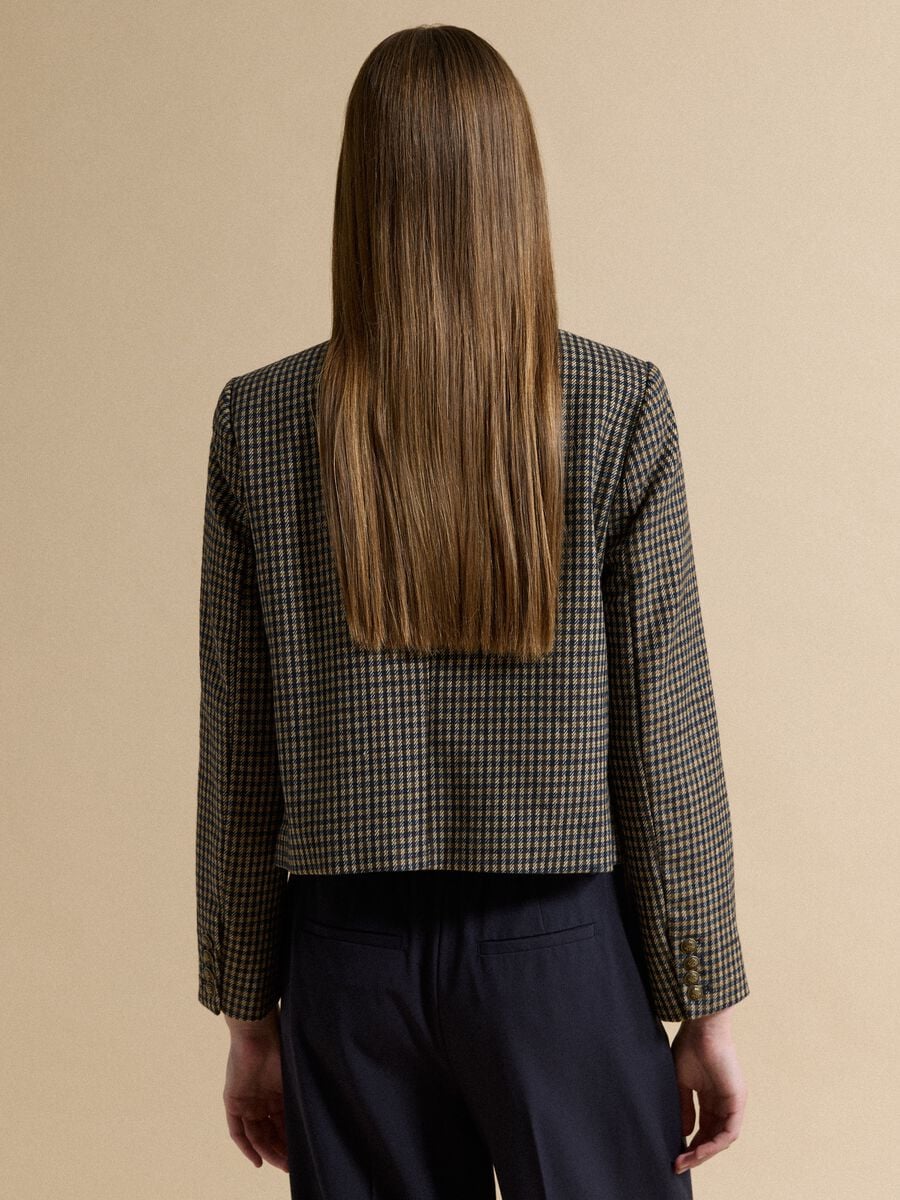 Multicolour checked wool-viscose blend blazer_3