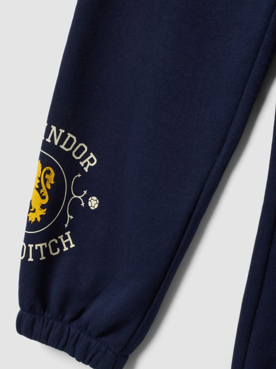 Pantaloni jogger blu in misto cotone con stampa Harry Potter per bambino_2