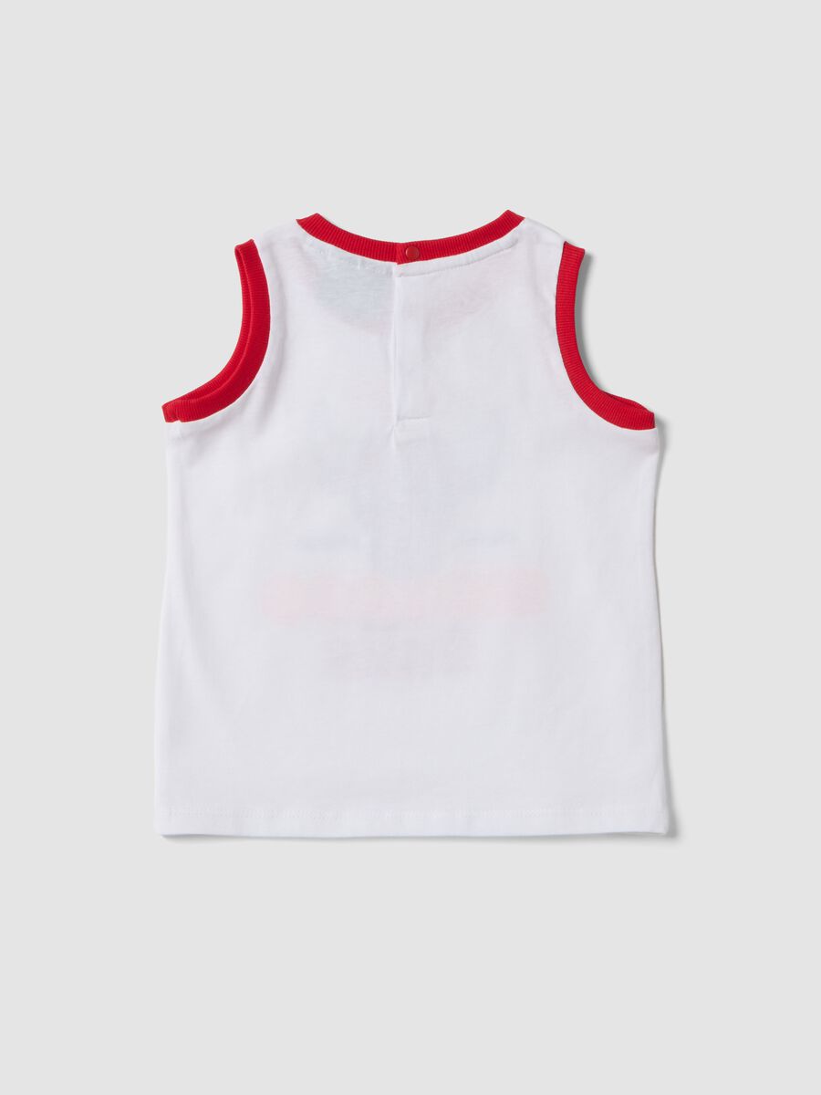 White pure cotton printed vest for baby boy, regular fit_1
