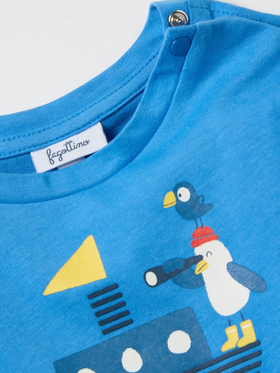 Cotton T-shirt with print and long sleeves_2