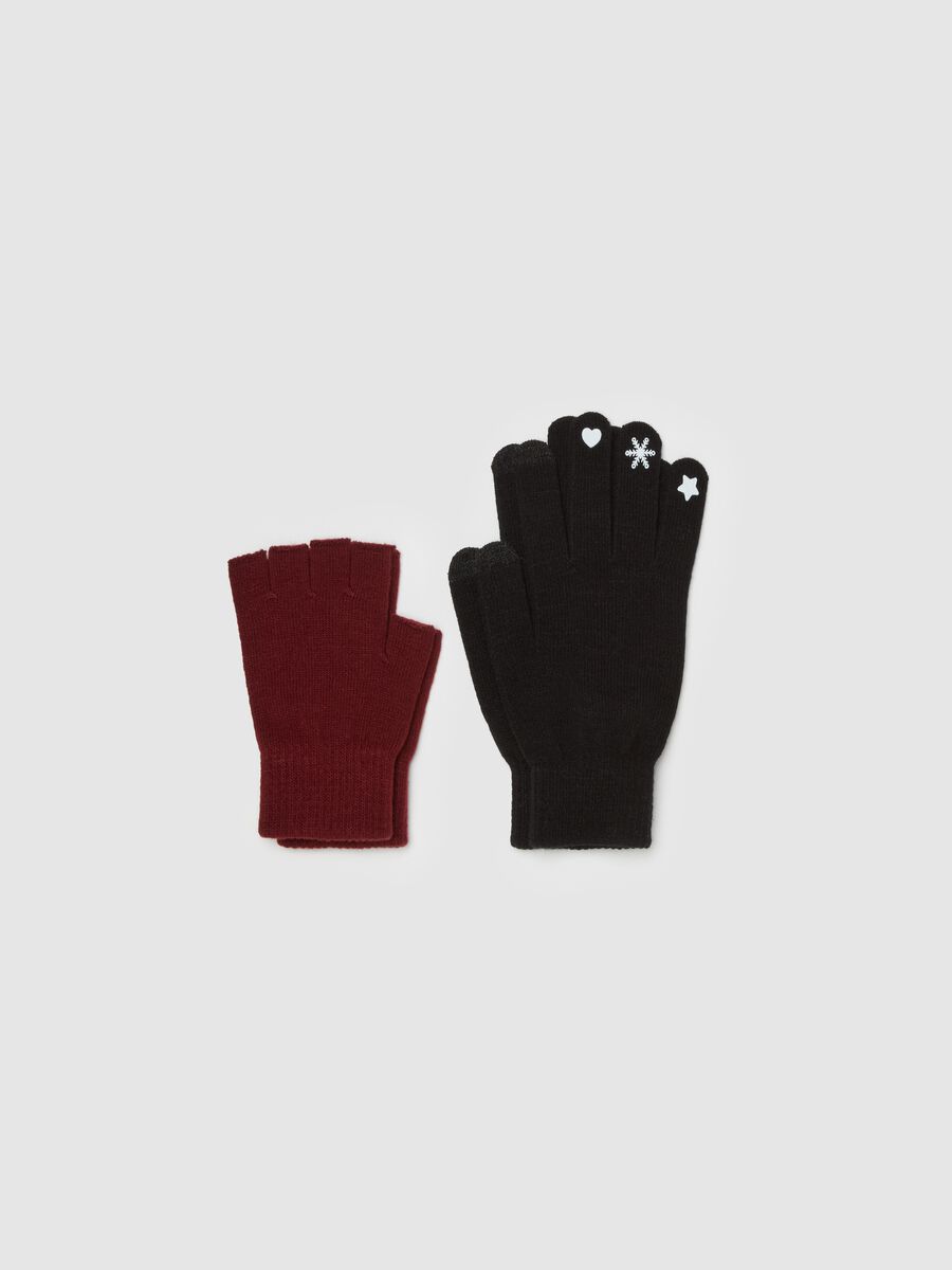 Two-pack gloves with Christmas print_0