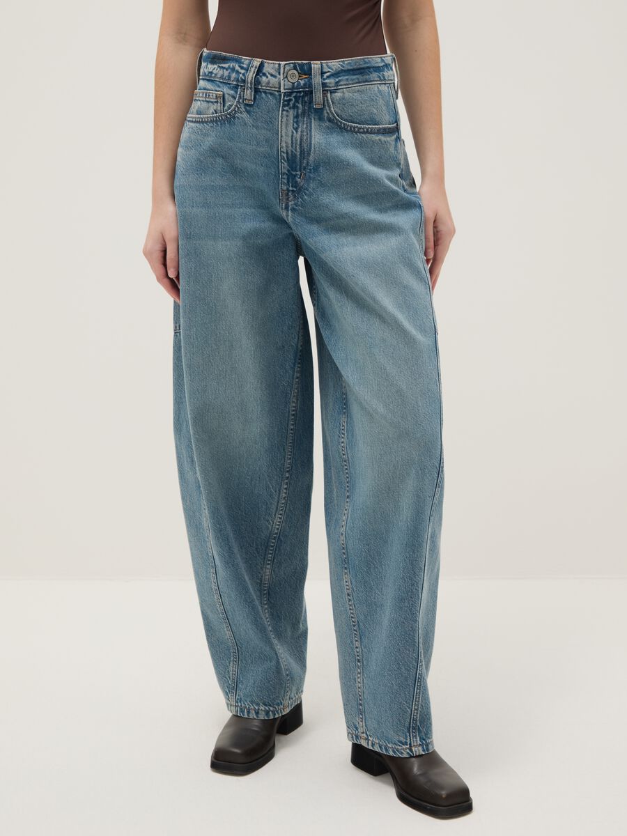 Pure Cotton Blue Regular Fit Skater Jeans_1