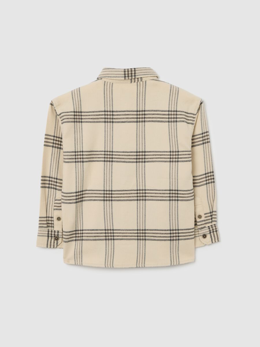 Children's shirt in pure cotton and multicoloured flannel with oversized fit_1