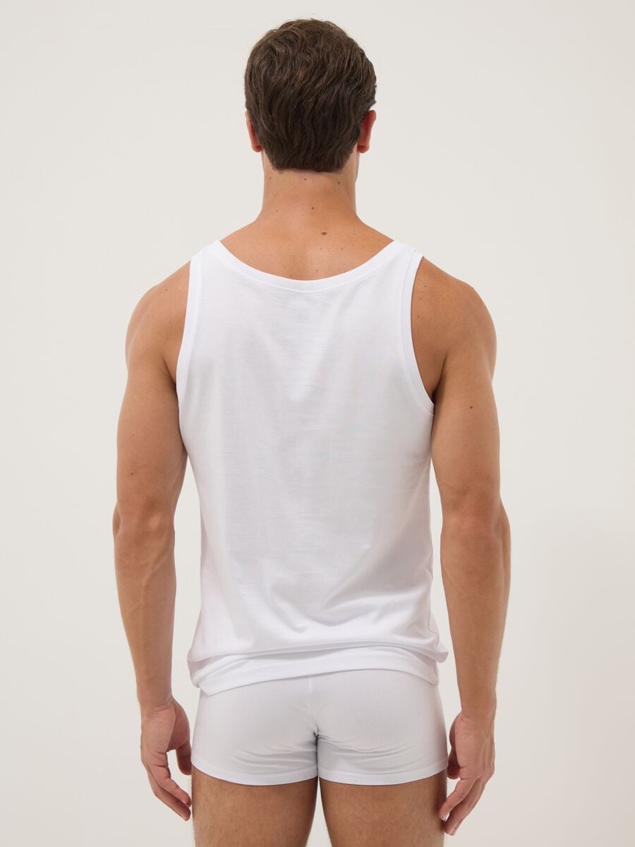 Canotta bianca in puro cotone Supima regular fit_2