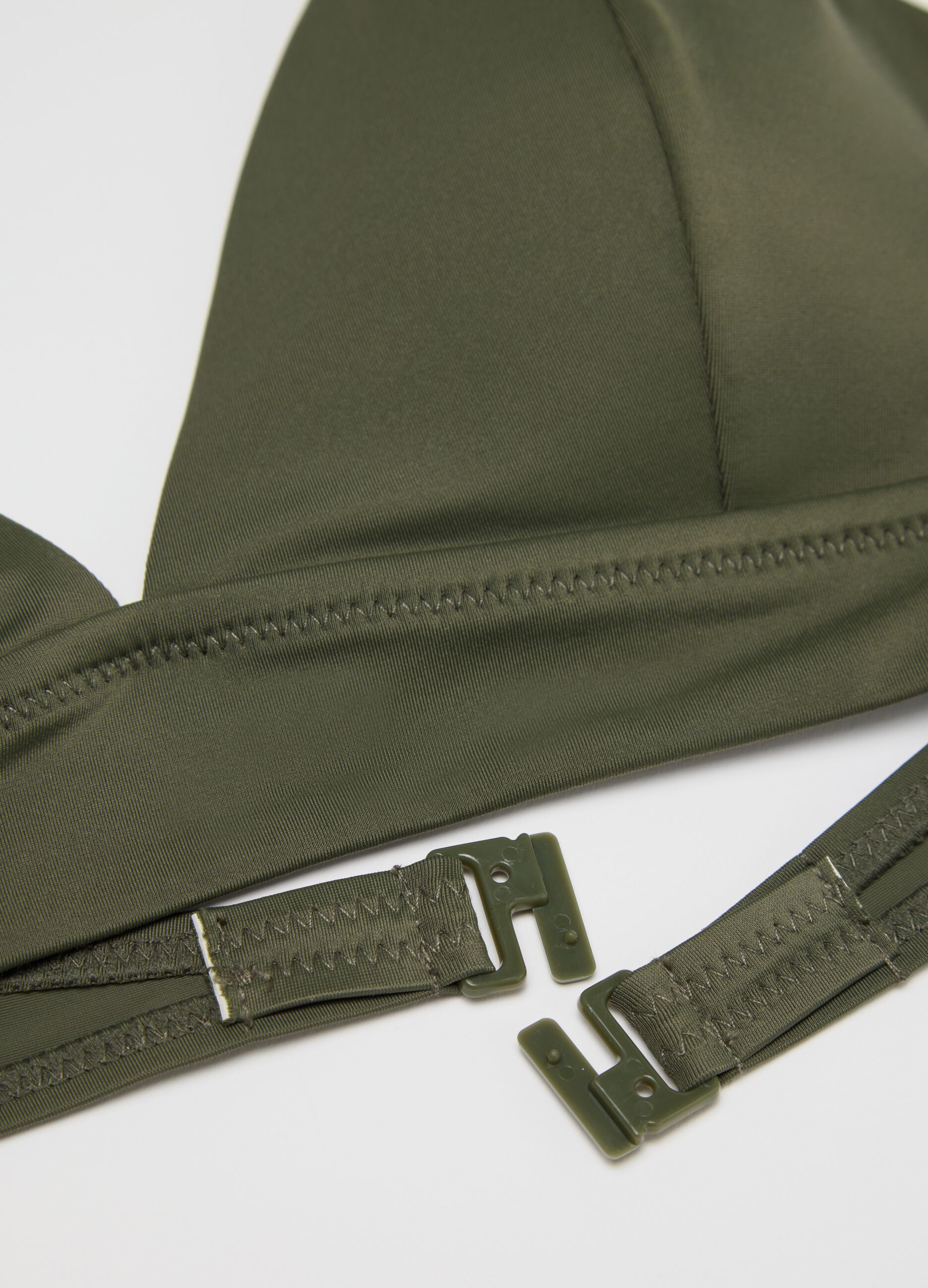 Green triangle bikini top