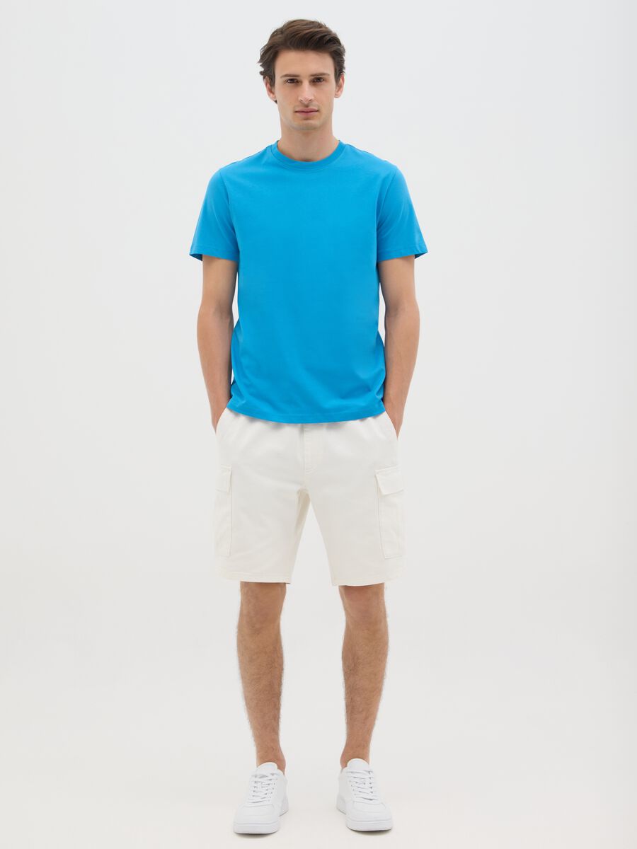 Men's Sky Blue Pure Cotton T-shirt in Regular Fit_1