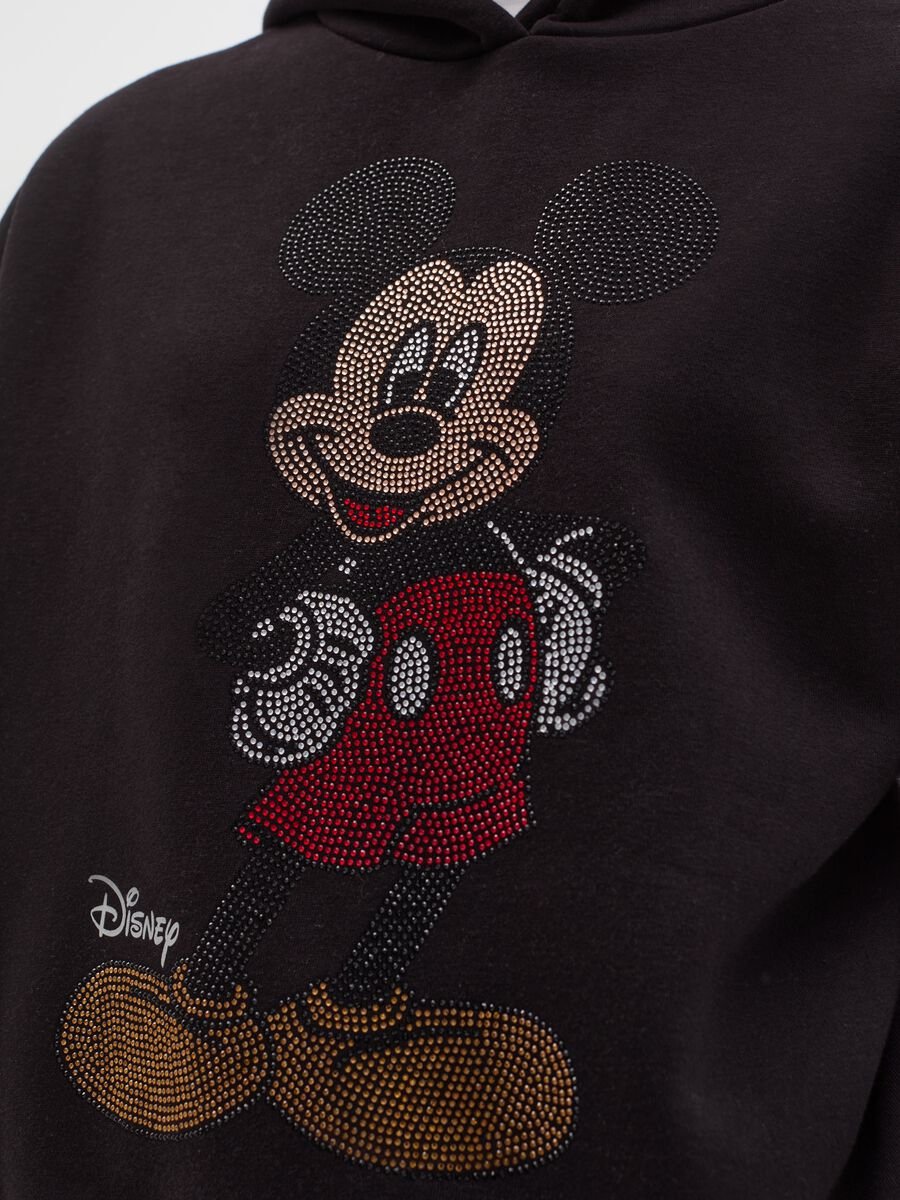 Sweatshirt with hood and Mickey Mouse in diamantés_2