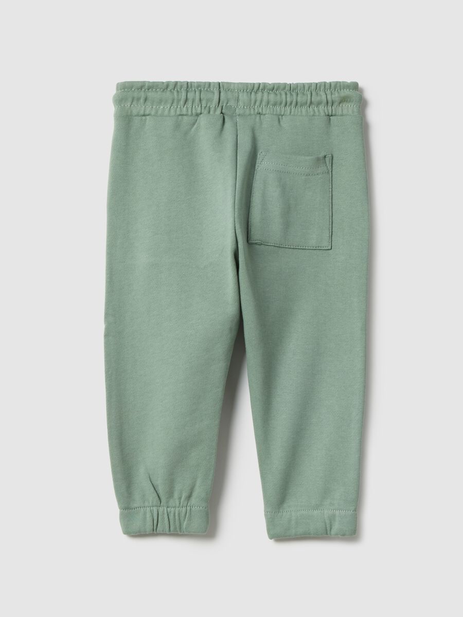 Boys' green pure cotton jogger trousers in regular fit_1