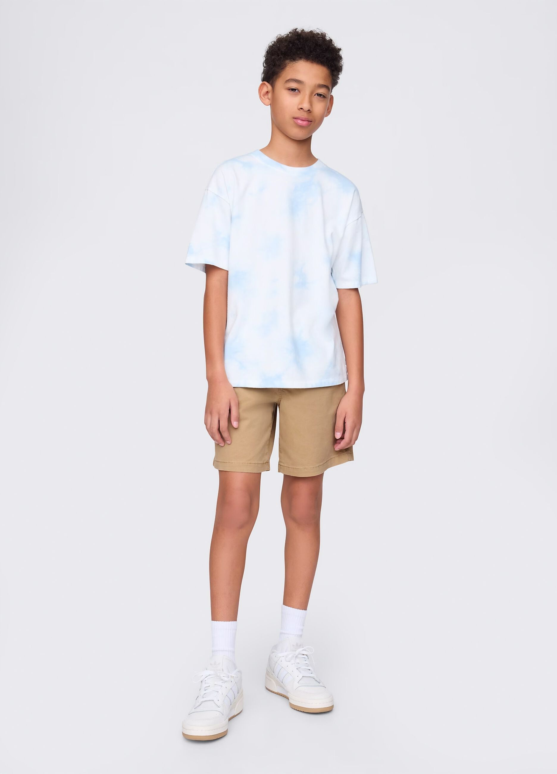 Beige shorts in stretch cotton