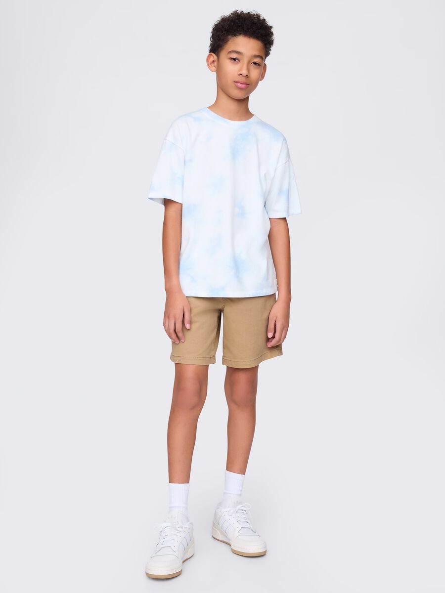 Beige shorts in stretch cotton_0