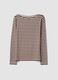 T-shirt multicolor in viscosa elasticizzata a righe slim fit_4