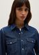 Blue denim shirt in pure cotton with long sleeves_2