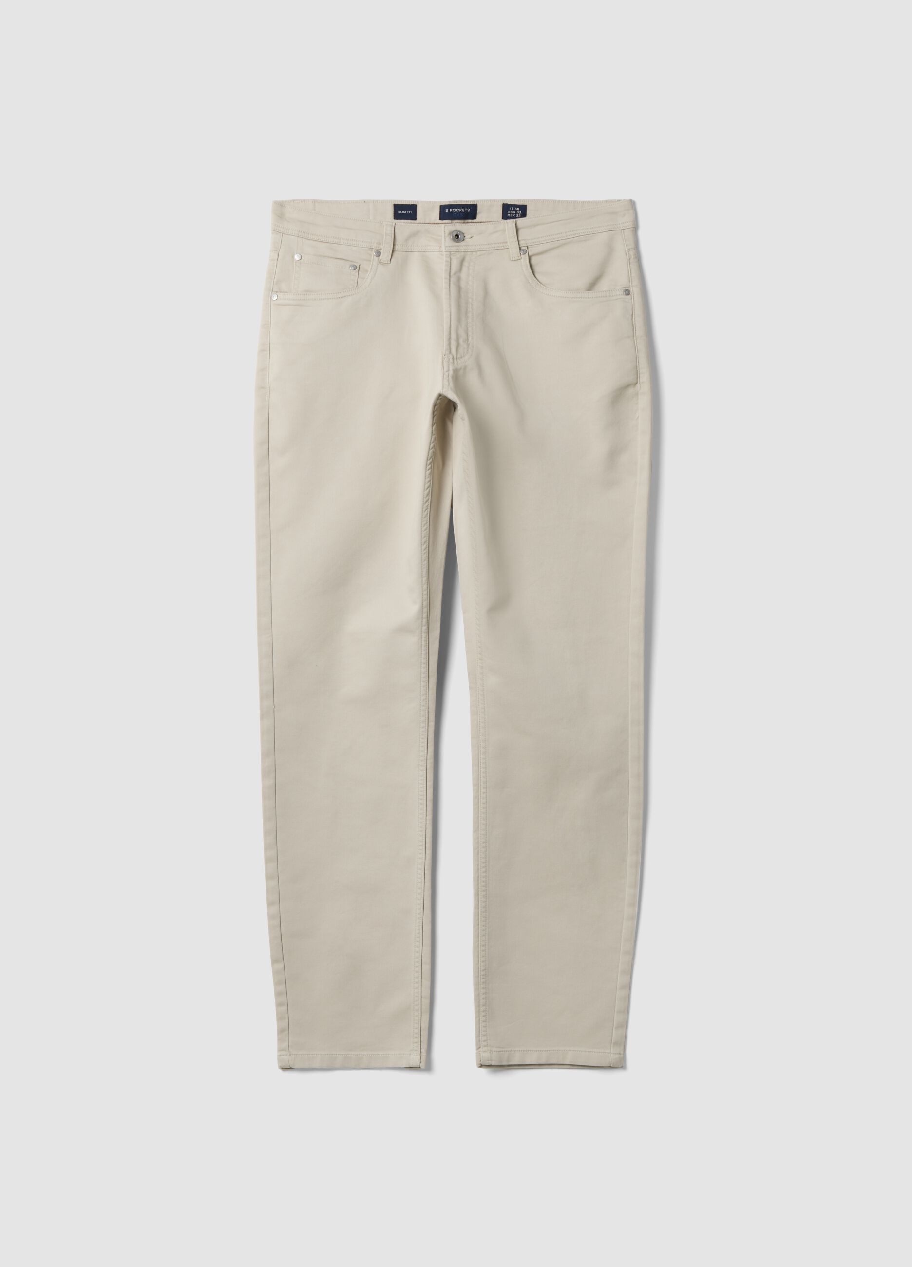 Green slim-fit stretch cotton dobby trousers
