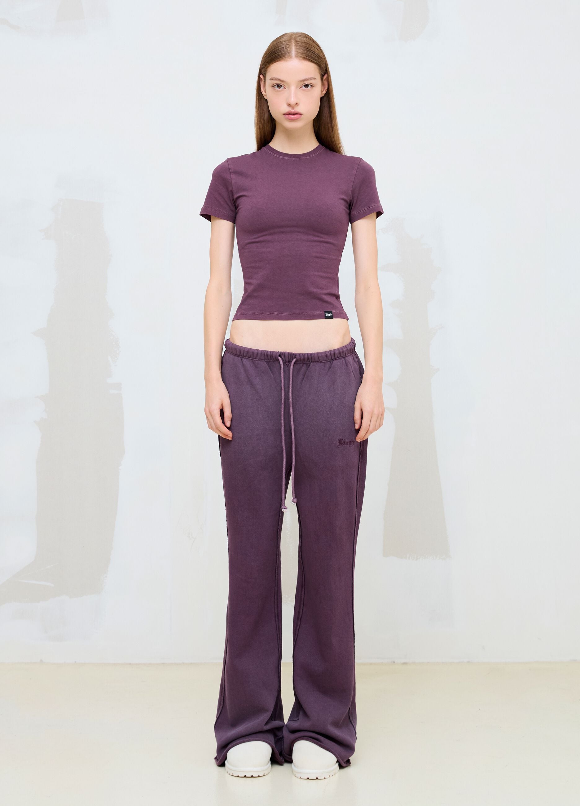 Sun-Faded Burgundy Flare Sweatpants