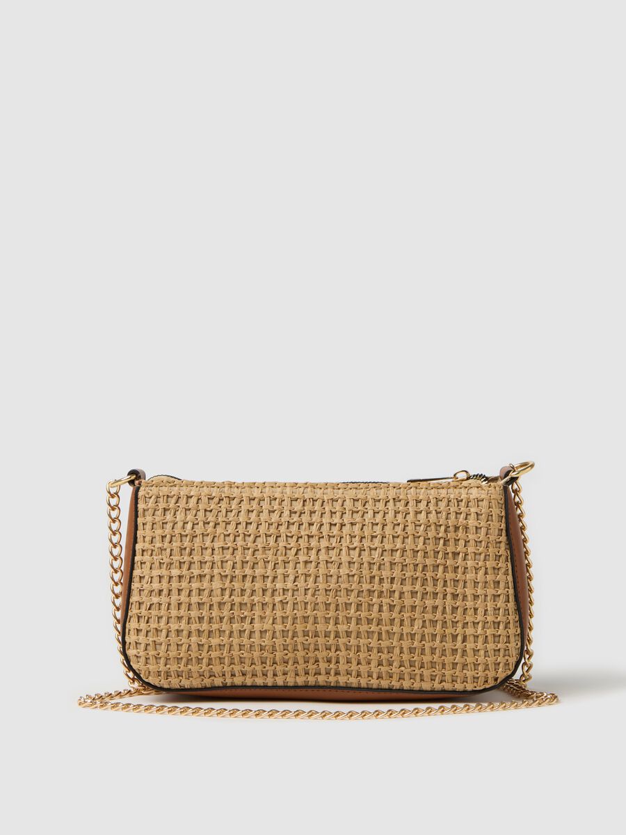 Beige shoulder bag in raffia_1