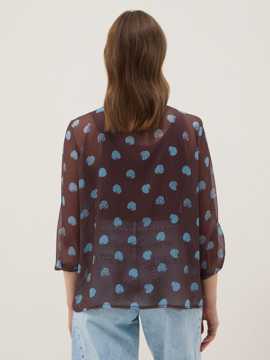 Blusa con maniche lunghe multicolor a pois regular fit_2